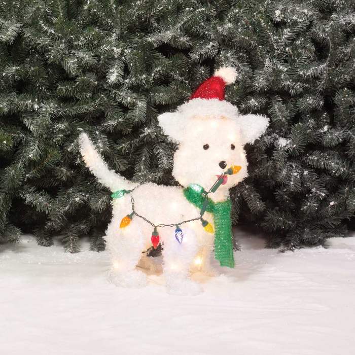 White dog christmas decoration