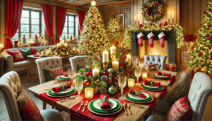 Decoration ideas for christmas dinner table