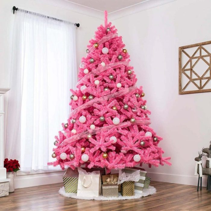 Pink christmas tree decoration ideas